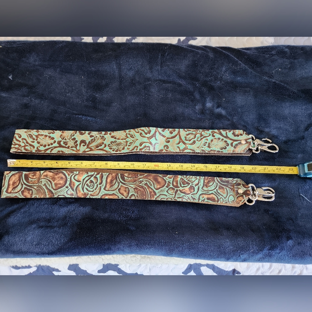 Floral Embossed Leather Strap